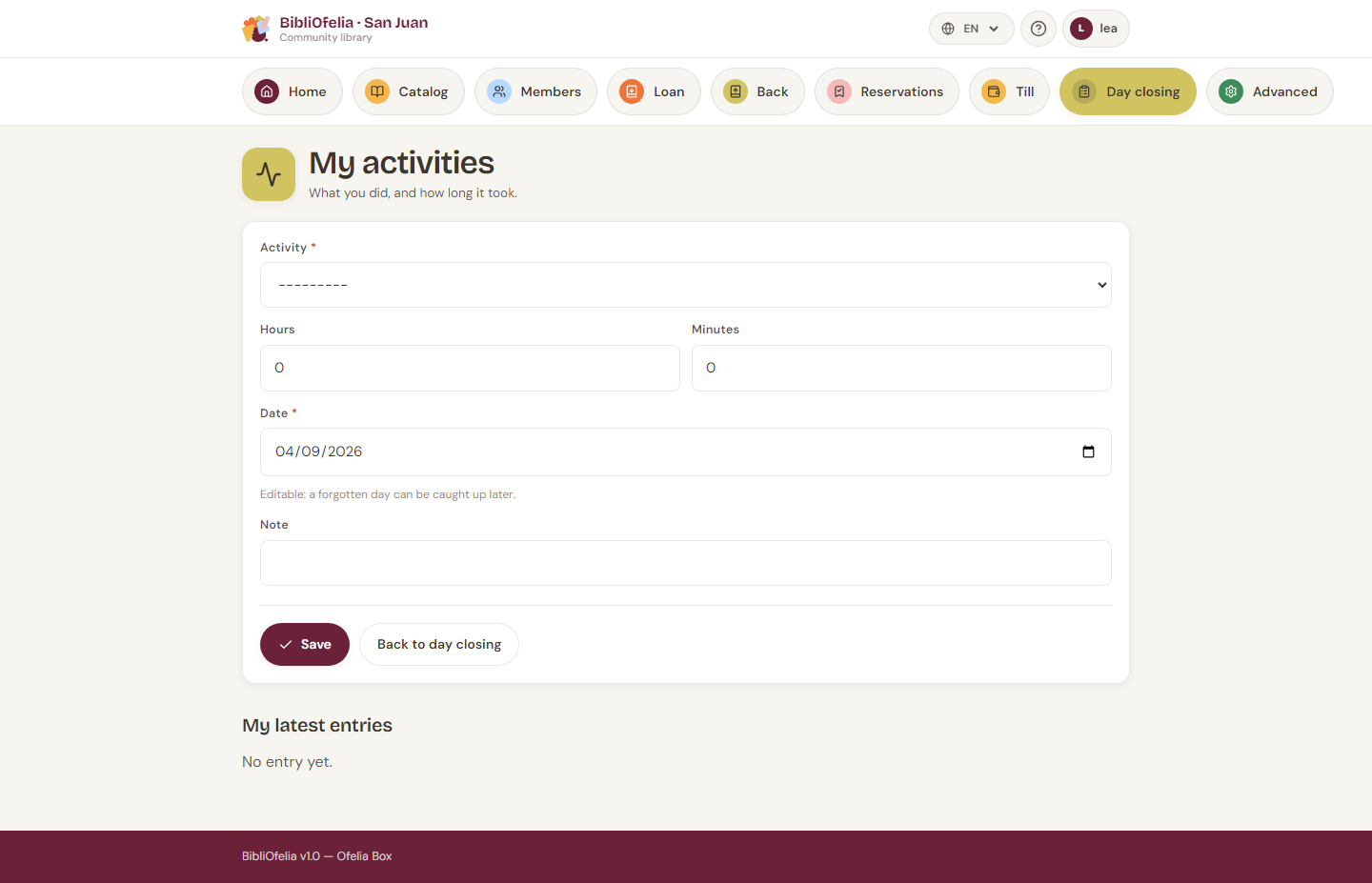 Log an activity