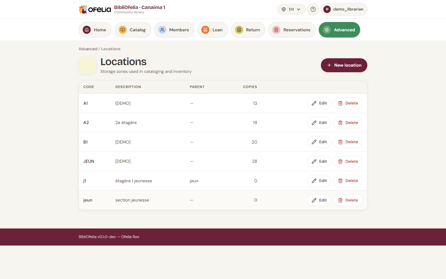 Location list