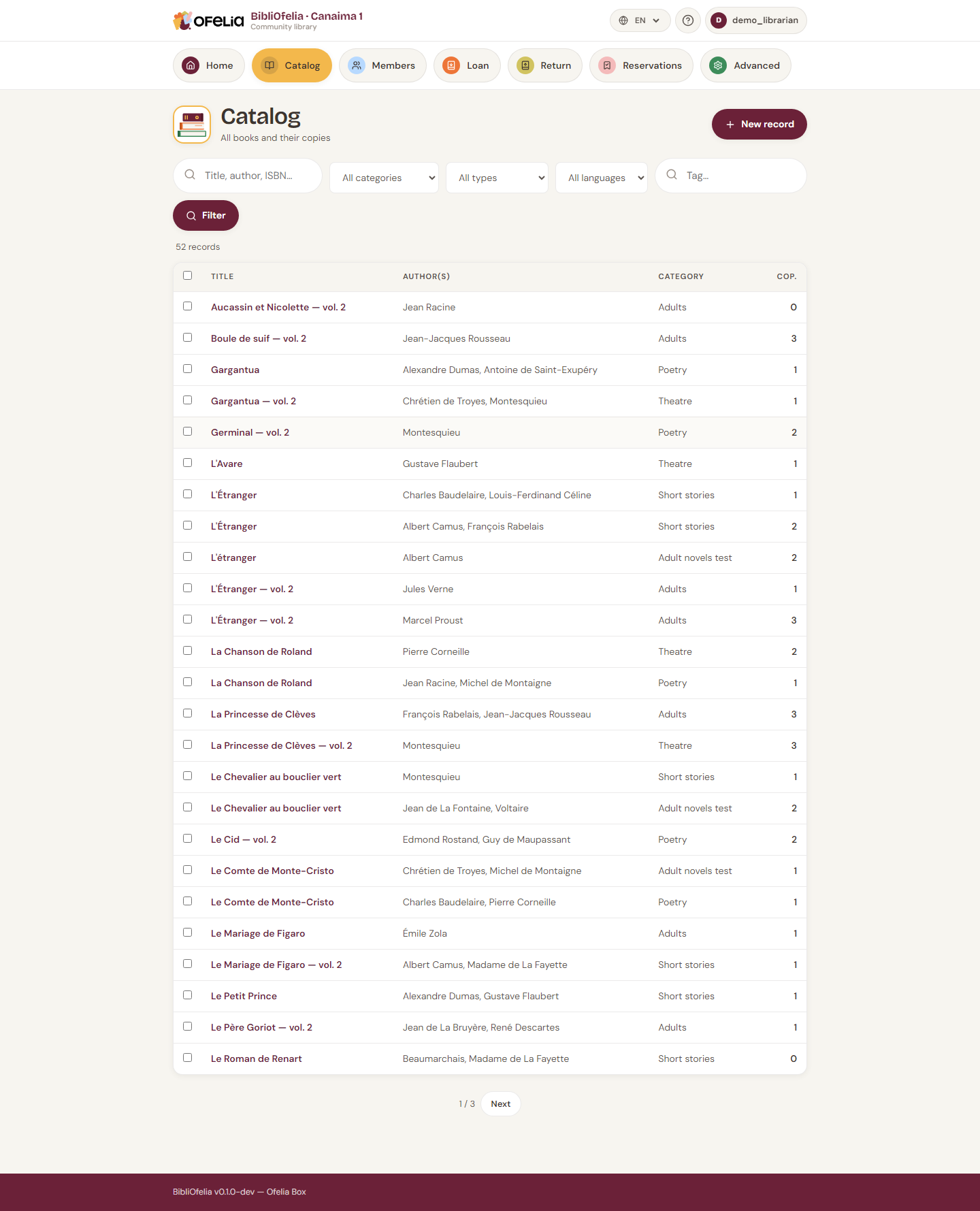 Catalog with filters