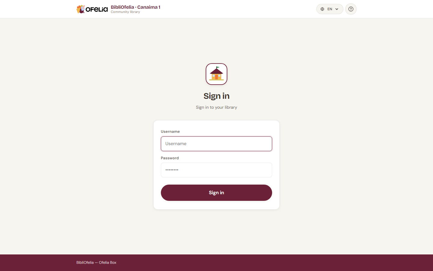 Sign-in page
