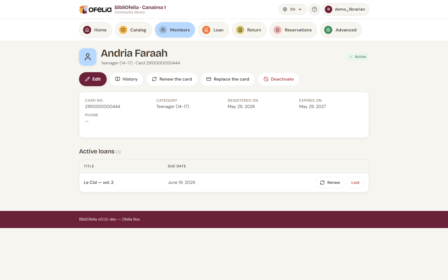 Member profile