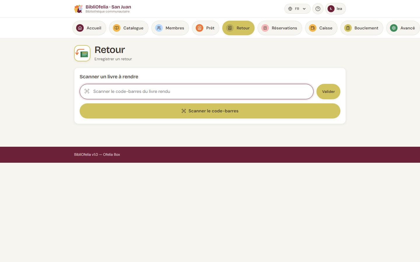 Page Retour